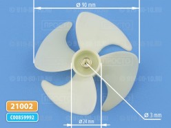 Крыльчатка вентилятора (90 мм) для холодильников Stinol, Indesit, Hotpoint-Ariston (C00859992, 859992)