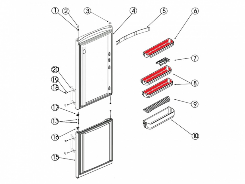 Полка-балкон верхняя или средняя, прозрачная для холодильников Hotpoint-Ariston, Whirlpool (C00292361, 292361)