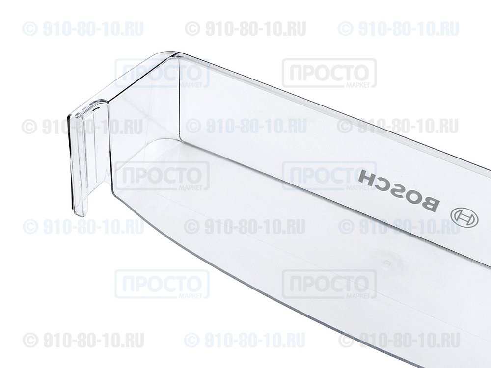 Полка-балкон нижняя (для бутылок), прозрачная для холодильников Bosch (660577, 00660577)