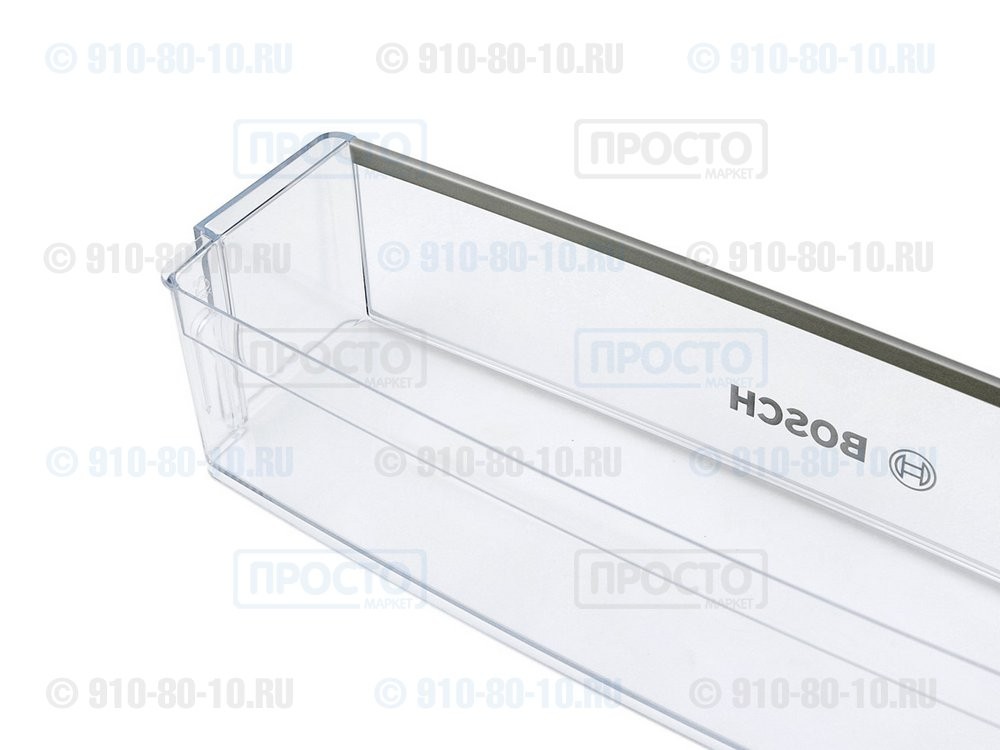 Полка-балкон нижняя (для бутылок), прозрачная холодильников Bosch, Siemens (674382, 00674382)