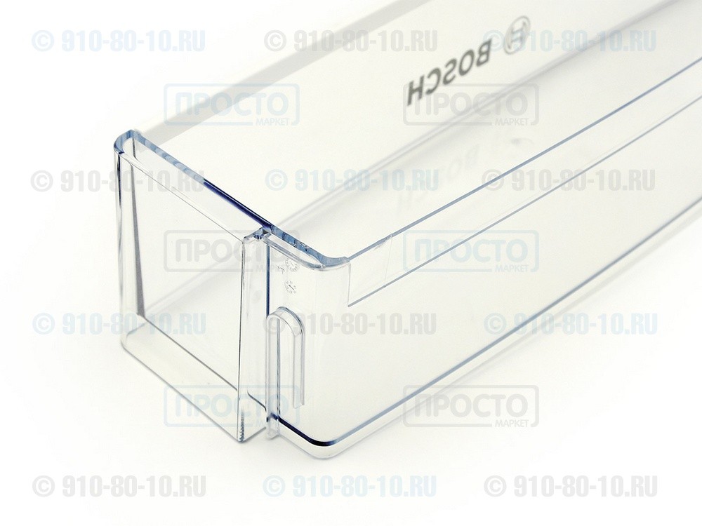 Полка-балкон нижняя (для бутылок), прозрачная для холодильников Bosch (17000034)