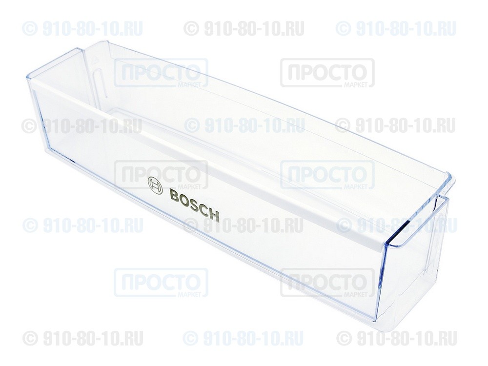 Полка-балкон нижняя (для бутылок), прозрачная для холодильников Bosch (17000034)